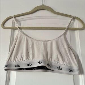 Alo White Bralette with Logo Band size small